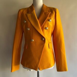 Balmain Marigold Double Breasted Cotton Piqué Fitted Blazer